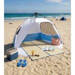 Tente de plage pop up fibre de verre et polyester bleu 220x150xH144cm | GIFI