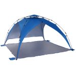 Outsunny Tente de Plage Abri de Plage 4 Personnes Anti UV Polyster Bleu Aosom.fr