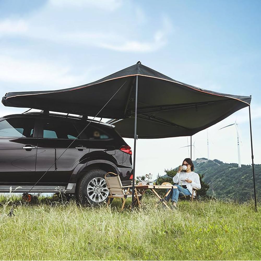 auvent-camping-394ool-1.jpg KJZQXYX Auvent latéral autoportant, auvent de Camping extérieur en Forme d'éventail à 270 degrés, Tente d'auvent de Camping latéral, 6 à 8 Personnes (2.5M) : Amazon.fr: Auto et Moto – Image 1