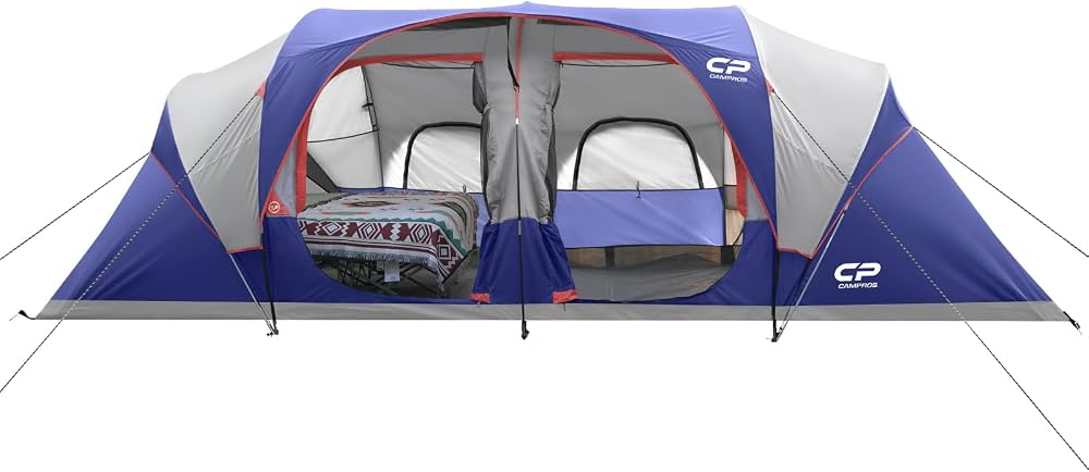 tente-12-personnes-668rtr-1.jpg CAMPROS CP Tente Familiale 6 12 Personnes, Grande Tente Tunnel avec 3 Chambres, Hauteur 183 cm, Tente Camping Imperméable avec Grand Espace de Vie, Moustiquaires et Sac de Transport : Amazon.fr: Sports et Loisirs – Image 1