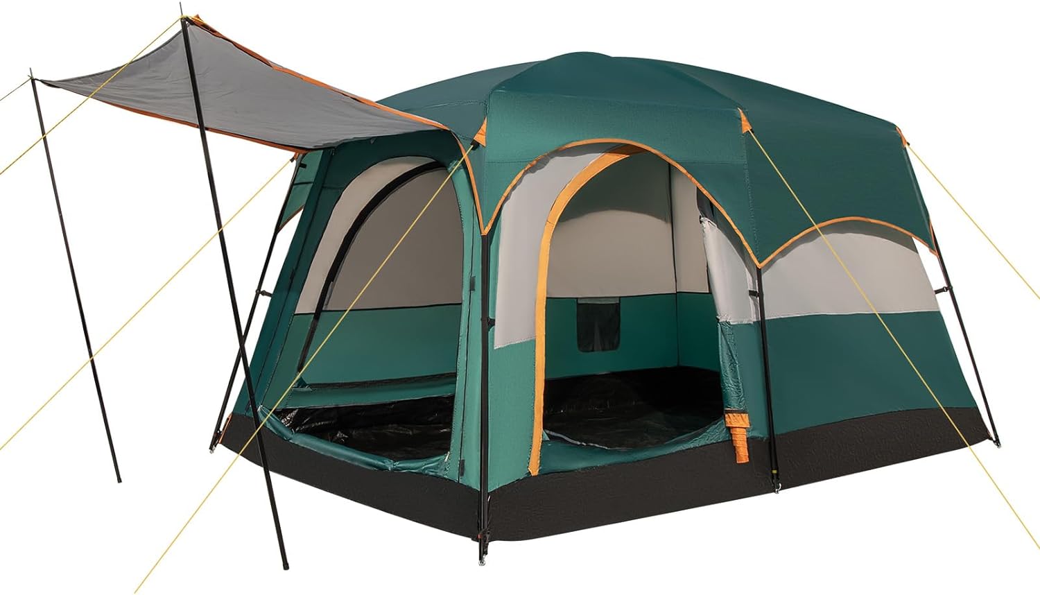 tente-4-places-2-chambres-835aiw-1.jpg Tente de Camping avec 2 Pièces pour 4 6 Personnes, Tente Familiale Double Couchage Double – Image 1