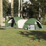 Tente de Camping 5 Personnes Polyester Imperméable Double Toit 2 Chambres pour Famille Vert – ComfortXL Outdoor Living