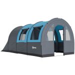 Outsunny Tente de camping pour 5 6 personnes avec 2 portes de chambre et sac de transport, imperméable dim. 480x260x200 cm | Aosom France