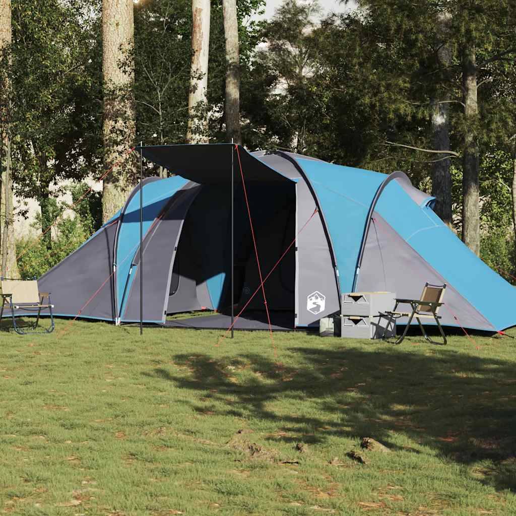 tente-6-places-3-chambres-747snp-1.jpg Tente de Camping Dôme 6 Places avec 3 Chambres Séparées Imperméable Bleu – ComfortXL Outdoor Living – Image 1