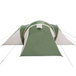 Tente Dôme Familiale 6 Personnes Polyester Imperméable 3 Chambres pour Camping Vert – ComfortXL Outdoor Living