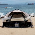 Tente de plage avec abri anti UV 3/4 places