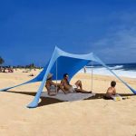 Parasol de plage résistant au vent tente anti UV facile à installer