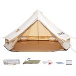4 Saisons 10 12 Personnes Grande Tente de Toile de Coton Imperméable à L'eau de Coton Avec Cuisinière Pour Les Parties de Camping (6M Dia)