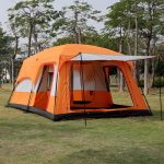 TXTC Tente 6 Personnes Tente Double Couche pour Camping Familial, Tente Extérieure Étanche avec Porche, Tente De Reception 2 Chambres+Salon, Tente ...