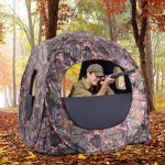 Abri de chasse camouflage 3 personnes, tente de chasse portable escamotable avec fenêtre en maille, montage facile pour le camping