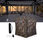 Tente de Chasse pour 4 Personnes, Store de Camouflage Transparent à 360°avec Fenêtres à Glissière, Sac de Transport, Abri Pop up Portable pour Camping