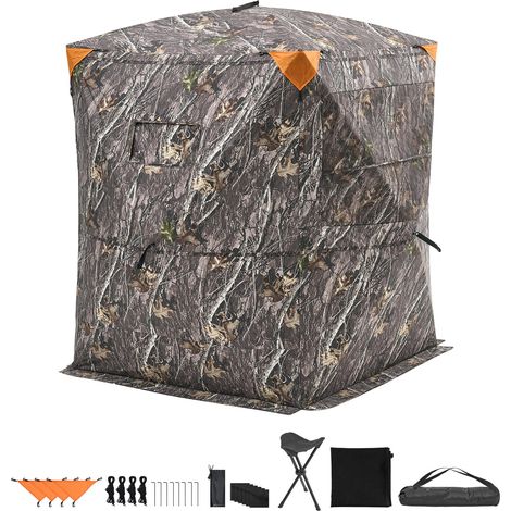 tente-de-chasse-908yls-1.jpg Mophorn Abri de Chasse Thermique pour 2 3 Personnes, Tente de Camouflage Portable avec Sac de Transport et Chaise, Cache de Chasse avec Porte Silencieuse à Fermeture Éclair et Fenêtres pour Chasseurs – Image 1