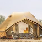 Bill Joe Double Bell Tent Turmeric Outside bannière Toit de coton