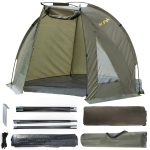 Dr.Fish Tente de Camping pour Pêche Carpe Légère et Installation Rapide et Respirante – avec Sac fourre Tout, Etanche à l'Humidité pour Pique Nique ...