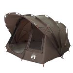Tente de Pêche Carpiste 5 Places Étanche avec Fenêtres de Ventilation Marron – ComfortXL Outdoor Living