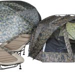 MK Fort Knox Camo Tente de pêche 3,5 hommes avec 2 lits de pêche plus skin d'hiver