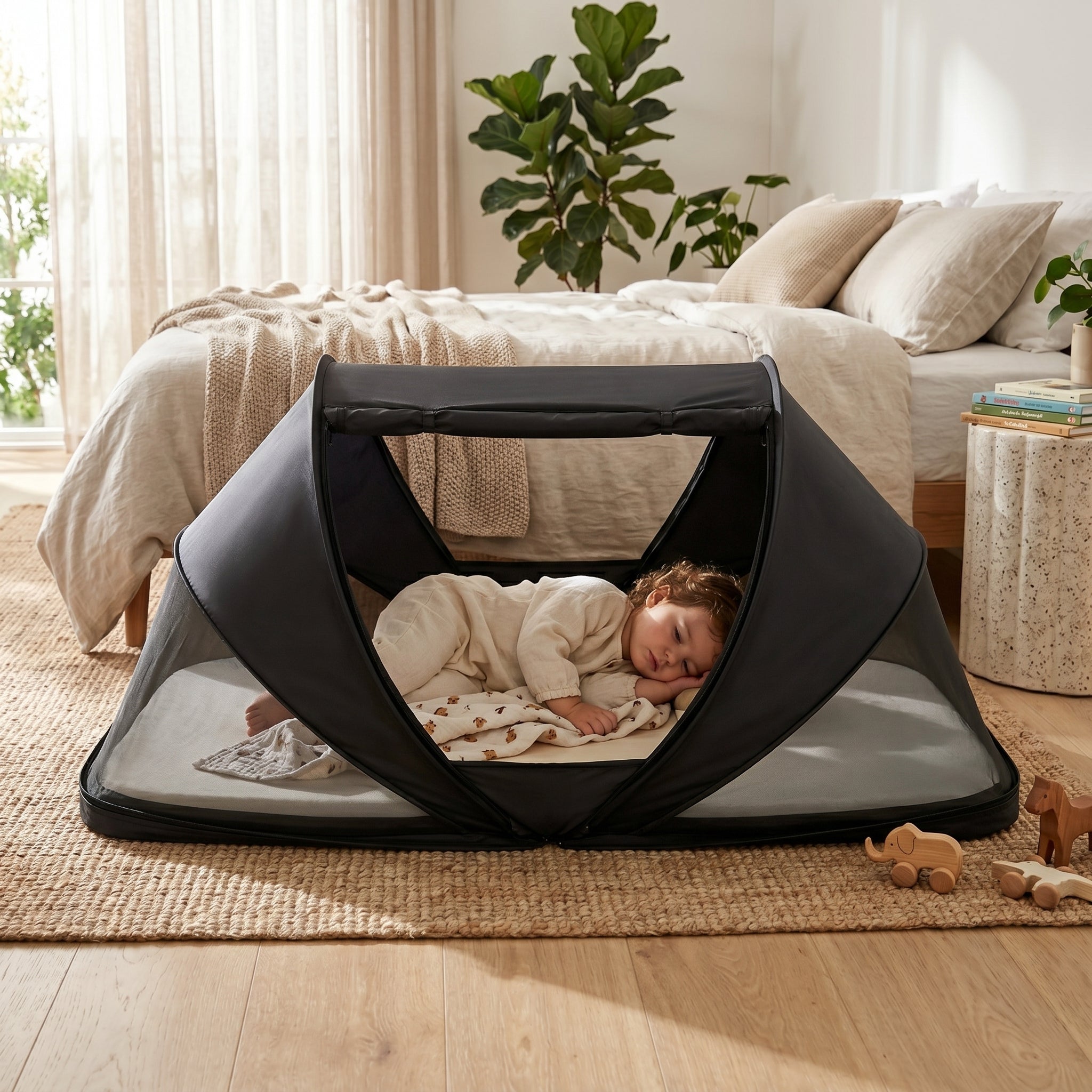 tente-deryan-395zkw-1.jpg Lit de voyage Cutey Tente pour bébé Lit de voyage Noir – Image 1