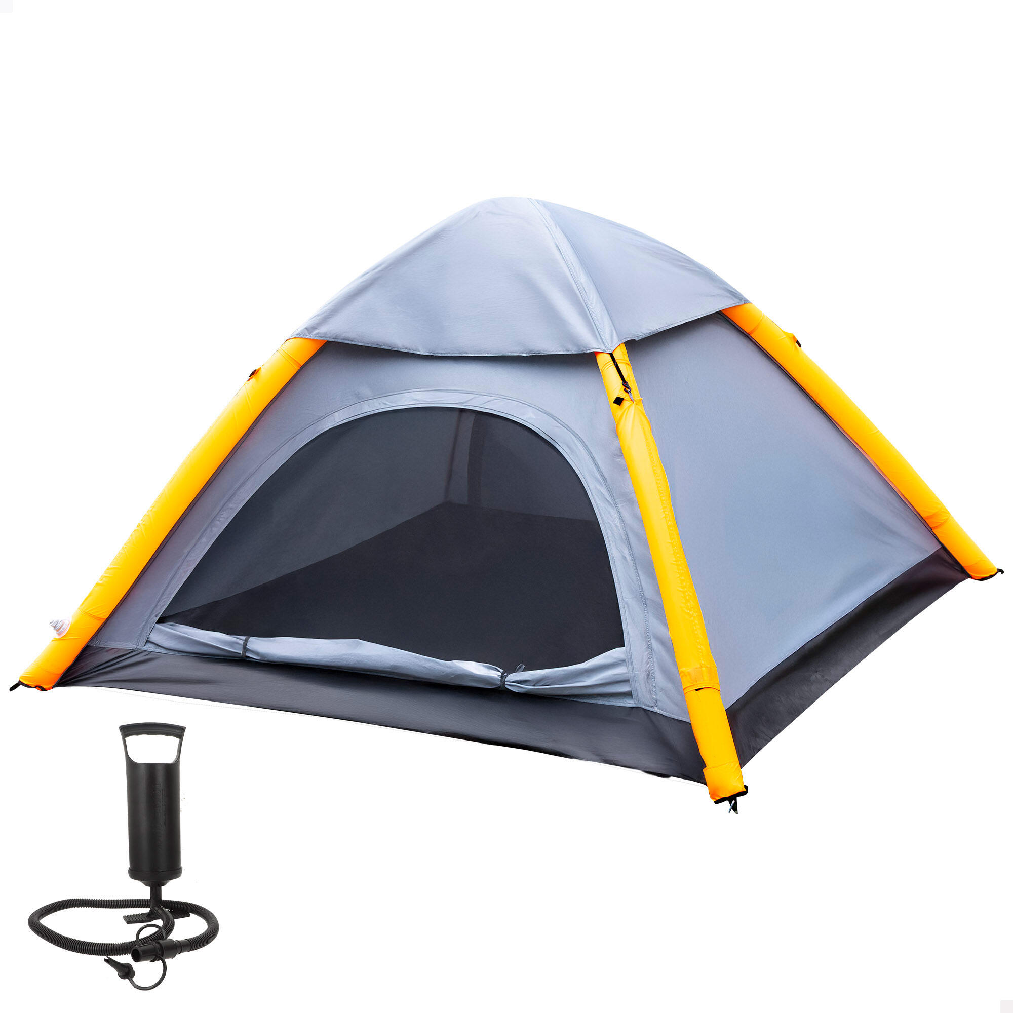 tente-deux-places-191zeg-1.jpg Tente gonflable 2 personnes UV50, 210x210x135 cm, grise. – Image 1
