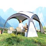Tente dôme 6 à 8 personnes pavillon blanc crème 3,5x3,5m pour jardin | stockinger.com