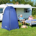 Tente Douche Pop up Polyester Camping Plage Vestiaire WC Poche 120x190cm Bleu ComfortXL Outdoor Living