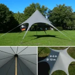 2nd Chance your GEAR Sonora PES Tente étoile Ø 10 x 4 m UV 50+ pavillon parasol imperméable et abri de soleil (71570)