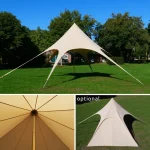 your GEAR Sonora tente étoile Ø 10 x 4 m, pavillon, parasol, toile solaire en coton mélangé