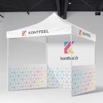 Tente publicitaire pliante pop up ou barnum pliant pour expo ou salon