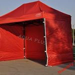 Bastionshop Tente de marché express, 2 x 2 m, pour exposition, tonnelle Gazebo, imperméable et protection UV (rouge) : Amazon.fr: Jardin