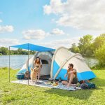 Tente gonflable, facile à monter, 4 personnes, 2 chambres, bleue | Leroy Merlin