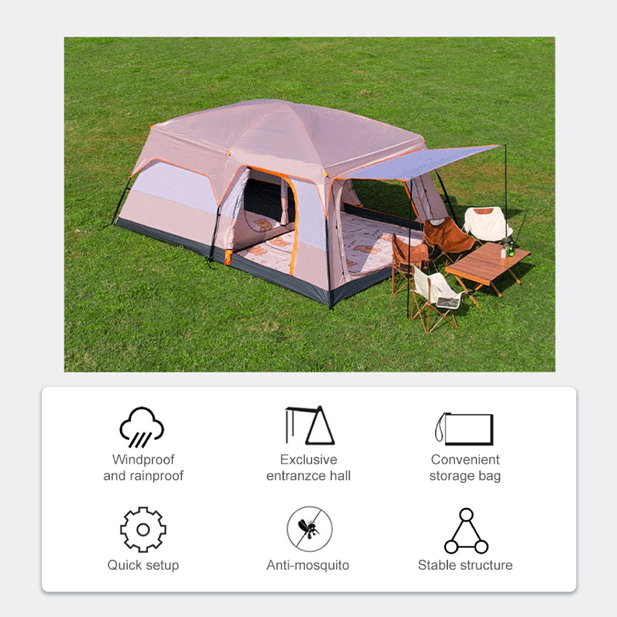 tente-familiale-de-luxe-578fay-1.jpg Tentes de luxe pour Camping, grande tente familiale avec chambres pour 4 à 12 personnes, imperméable, Design pour deux chambres et un salon à partir de 117,99 € (octobre 2026) | meubles.fr – Image 1