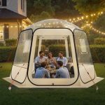 VEVOR Tente Bulle Pop up, 3 x 2,8 m, Tente Igloo Dôme de Jardin pour 4 à 8 Personnes, Abri de Camping d'Extérieur Transparent avec Fenêtres, ...