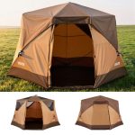 VEVOR Tente de Camping Instantanée 6 Personnes, Tente Familiale Instantanée pour Camping et Randonnée en Famille, Portable avec Sac de Transport, Double toit, Grandes Fenêtres en Filet, Large Porte | VEVOR FR