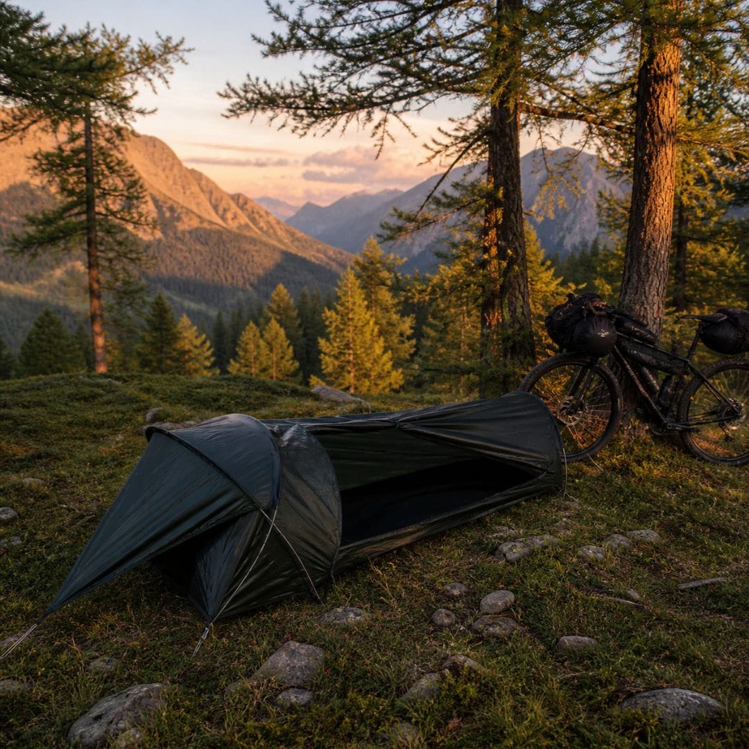 tente-legere-bivouac-146owq-1.jpg Tente Bivouac 1 place ultralégère 1kg étanche | Trekking & Randonnée – Image 1