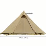 Tente Tipi Hiver Familiale 4 à 6 Places Beige Sable