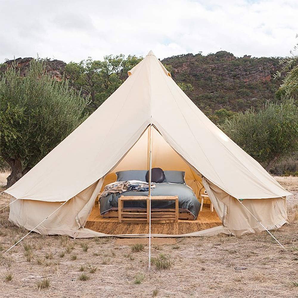 tente-tipi-4-saisons-477yag-1.jpg Tente tipi familiale avec tapis de sol zippé 4 saisons en toile pour camping en plein air Disponible en 3 m/4 m/5 m/6 m de diamètre Idéal pour le camping en famille – Image 1
