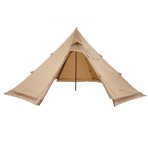tente-tipi-4-saisons-650cyi-1.jpg VEVOR Tente Chaude Tipi pour 4 Personnes, Tente d'Hiver Portable avec Trou de Poêle, Toile Imperméable à Revêtement PU2500 mm, Abri Léger 4 Saisons, pour Camping, Randonnée, Pêche, Chasse, Taille M | – Image 1