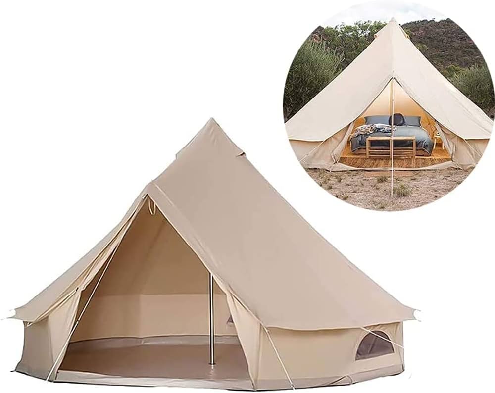 tente-tipi-4-saisons-673tya-1.jpg Tente de Camping extérieure 3/4/5/6m tentes tipi familiales 4 Saisons pour randonnée Chasse Tente de yourte avec Tapis de Sol zippé et cheminée : Amazon.fr: Sports et Loisirs – Image 1