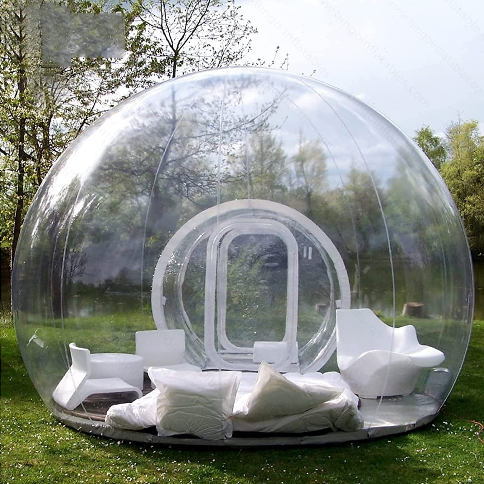 tente-transparente-322eyx-1.jpg Tente transparente extérieure, étanche et gonflable Bubble House Camping Tente transparente, dôme de luxe gonflable, tente tunnel unique, coupe vent : Amazon.fr: Sports et Loisirs – Image 1