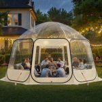 VEVOR Tente Bulle Pop up, 4,58 x 4,32 m, Tente Igloo Dôme de Jardin pour 12 15 Personnes, Abri de Camping d'Extérieur Transparent avec Fenêtres, ...
