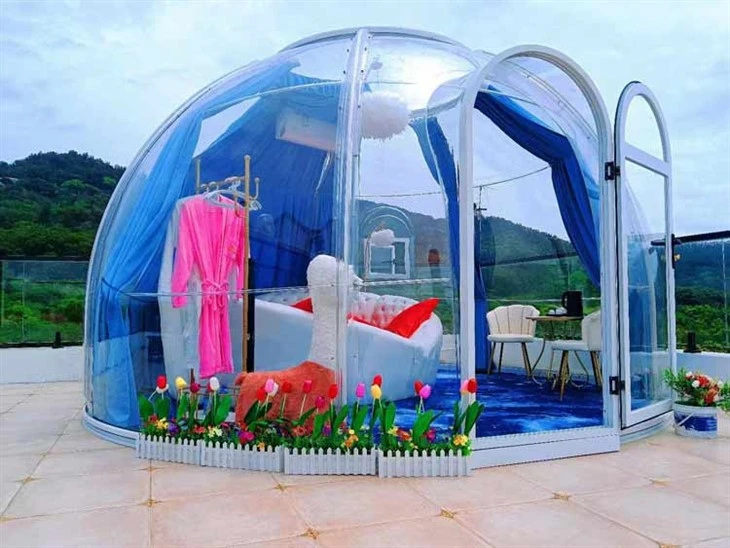 tente-transparente-845oqb.webp Chine Tente à dôme à bulles en aluminium transparent pour 6 8 personnes personnalisées pour les fournisseurs d'hôtels de fête, fabricants Vente en gros directe d'usine UNIQUE – Image 1