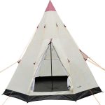 Tipi Robuste 3 Personnes, Ø 2,5 m, Imperméable Camping, Festival, Extérieur Montage Facile, Spacieux, Tapis de Sol Intégré high tech et tendances