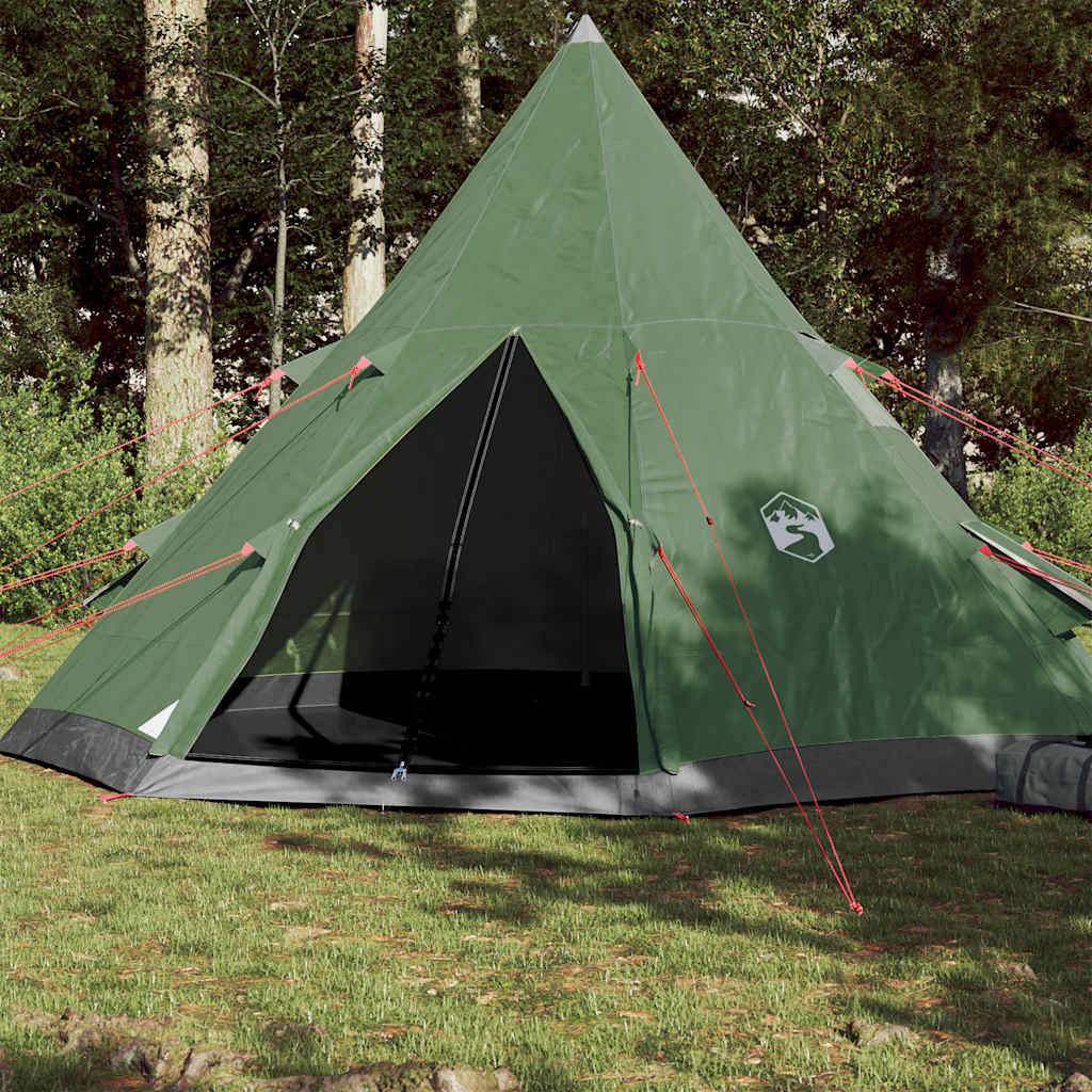 tipi-exterieur-impermeable-884fcs.jpg Tente Tipi 4 Personnes Polyester Imperméable avec 4 Fenêtres pour Camping Festival Vert – ComfortXL Outdoor Living – Image 1