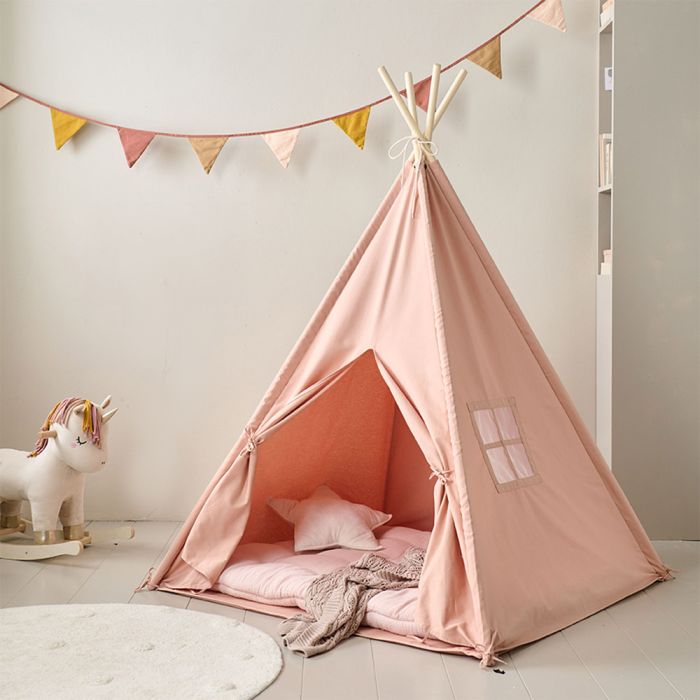 tipi-tente-049pyy-1.jpg Tipi tente rose pour enfants en toile✔️ Petite Amélie – Image 1