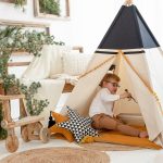 Tipi enfant Honey, set avec un tapis et des oreillers