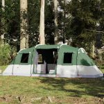 Tente Familiale Tunnel 6 Personnes Polyester Imperméable avec 2 Chambres Vert – ComfortXL Outdoor Living