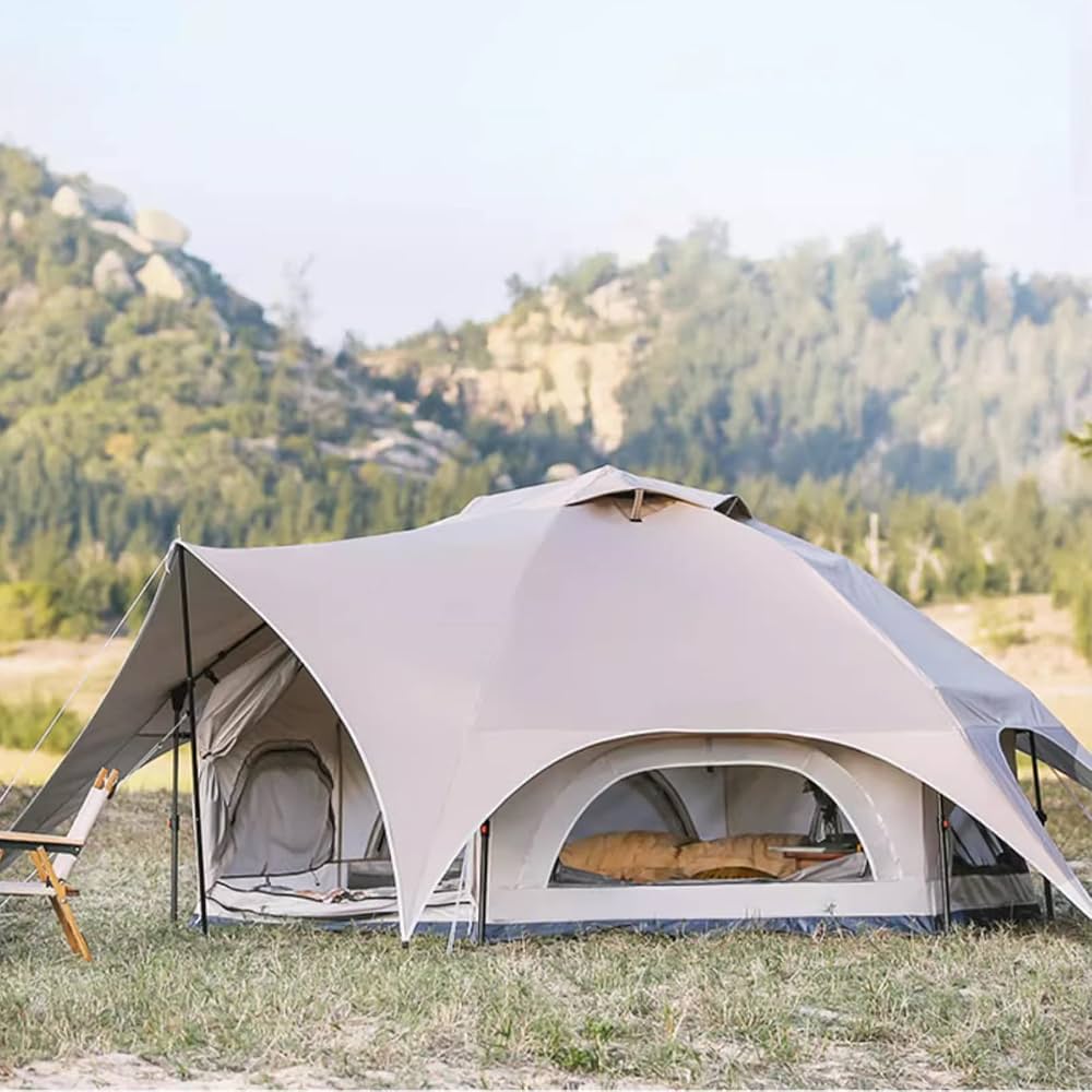 toile-de-tente-familiale-677scd-1.jpg ZDHFFFUK Tente de Camping familiale pour 6 Personnes avec Vue panoramique à 360° – Grande Tente de Luxe en Toile Double Couche pour Vacances, randonnée et fête – Tente 4 Saisons : Amazon.fr: Sports et Loisirs – Image 1