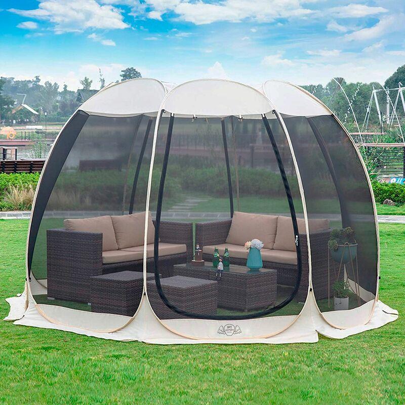 tonnelle-de-camping-056irx-1.jpg TONNELLE PLIANTE 4X4M 8 12 PERSONNES MONTAGE FACILE TONNELLE DE JARDIN MOUSTIQUAIRE OCTOGONALE TENTE DE CAMPING, ABRI SPA, TONNELLE PLIANTE Comparer les prix de TONNELLE PLIANTE 4X4M 8 12 – Image 1