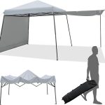 Tonnelle de Jardin Imperméable Réglable Hauteur avec 2 Parois Latérales Amovibles pour Camping Gris | Castorama